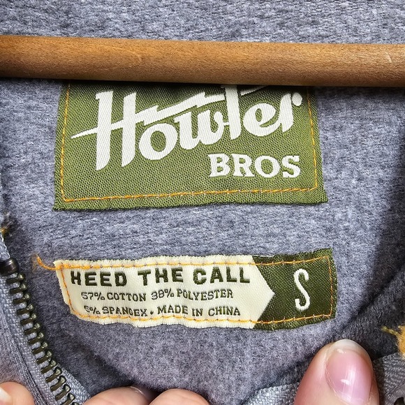 Howler Brothers Sweater Mens Small Gray Hooded Full Zip Long Sleeve‎ Outdoors - Picture 4 of 11